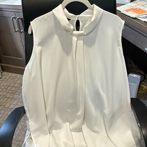 Misook white sleeveless silk blouse